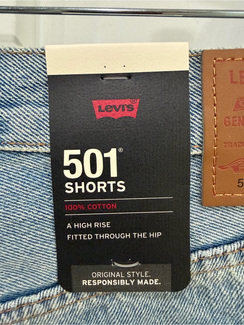 Levi's 501 Light Blue Distressed Denim Shorts - Picture 6 of 8
